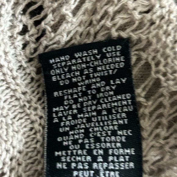 Anthropologie Knitted & Knotted Pull Through Tie Cardigan Linen Blend Large - Picture 5 of 8